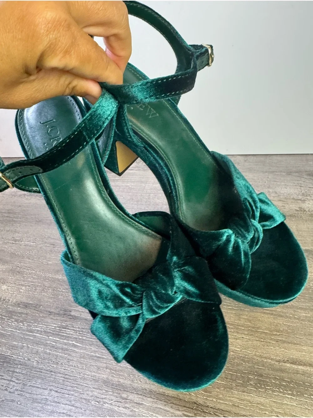 J. Crew velvet sandals